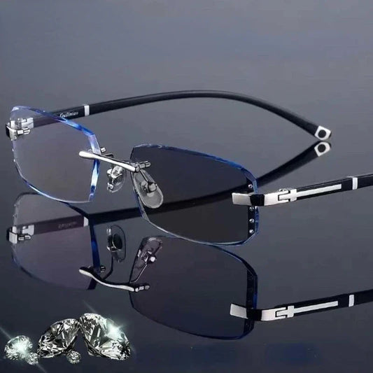 Diamond-Cut Rimless Reading Glasses - photo 2