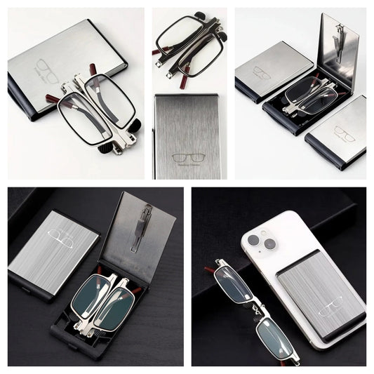 Ultra-Thin Flat-Fold Reading Glasses with Case