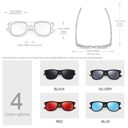 Polarized Sunglasses with Wooden Temples - photo 3