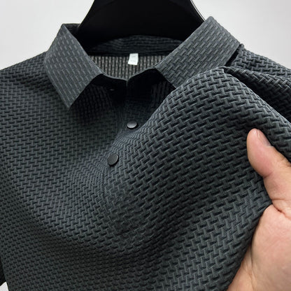 Men's Ice Silk Plaid Polo Shirt - photo 3