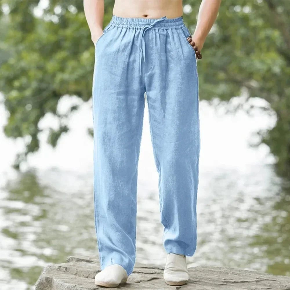 Men's Cotton Linen Drawstring Pants - photo 2