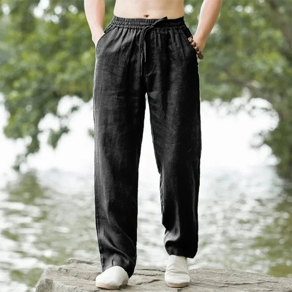 Men's Cotton Linen Drawstring Pants - photo 4