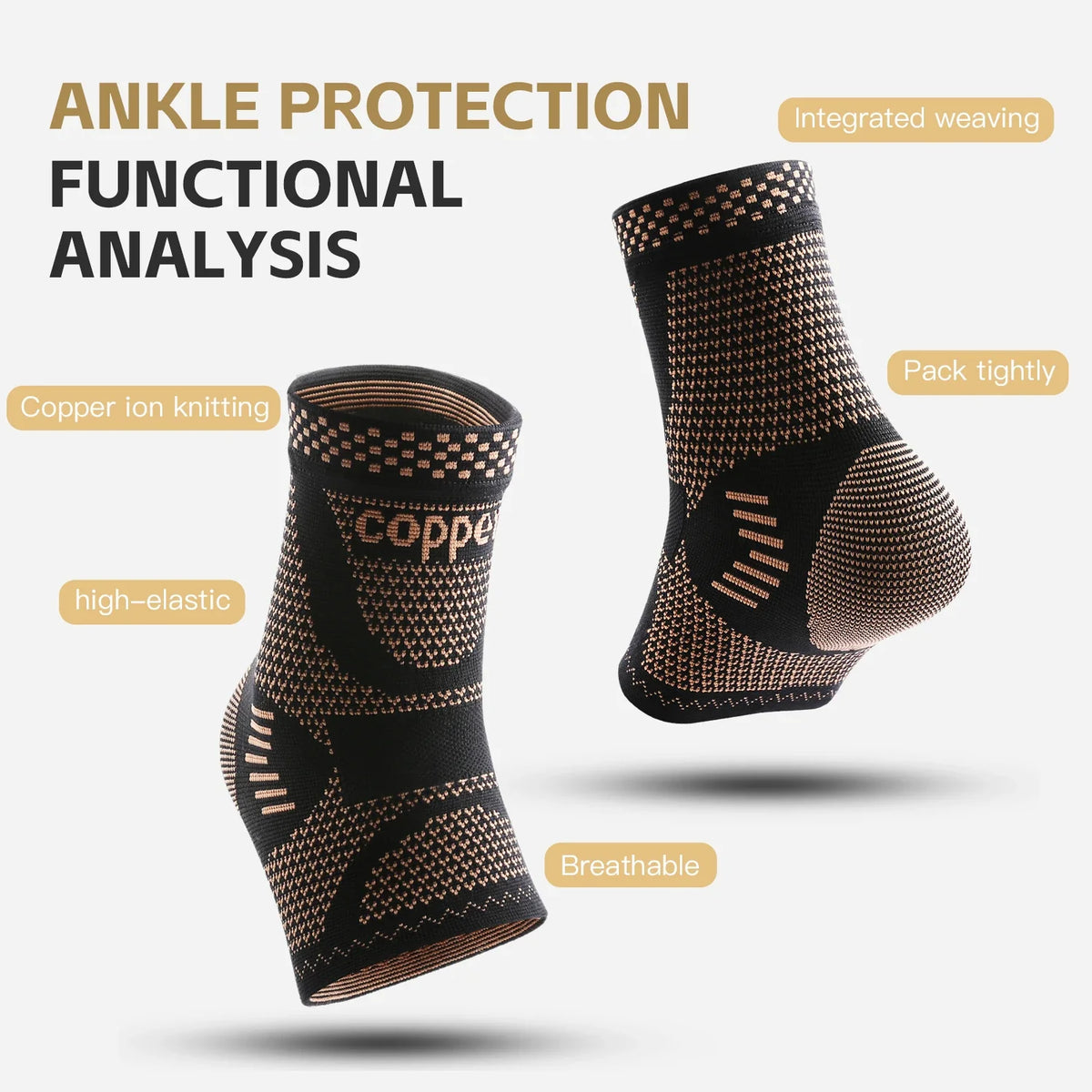 Copper-Infused Ankle Compression Sleeve - photo 3