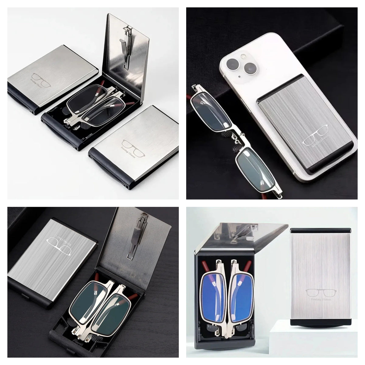 Ultra-Thin Flat-Fold Reading Glasses with Case - photo 2