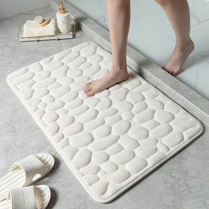 Non-Slip Cobblestone Memory Foam Bath Mat