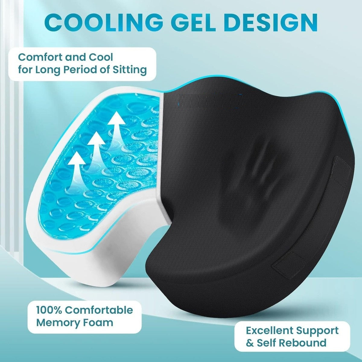 Cooling Gel Memory Foam Coccyx Cushion